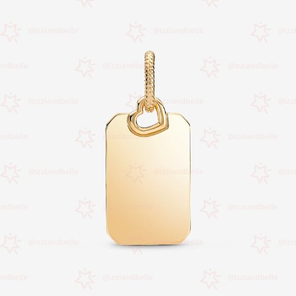 Pandora Engravable Rectangle Tag Pendant - Picture 3 of 6